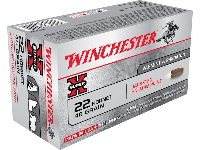 Winchester Super X 22 Hornet Ammo 46 Grain Jacketed Hollow Point 200 rounds – Best Price