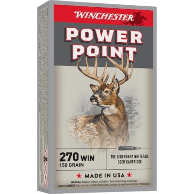 Order Winchester Power Point 270 Winchester Ammo 150 Grain Jacketed Soft Point 200rounds Online for sale
