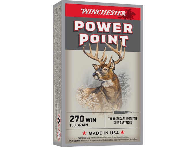 Order Winchester Power Point 270 Winchester Ammo 150 Grain Jacketed Soft Point 200rounds Online for sale