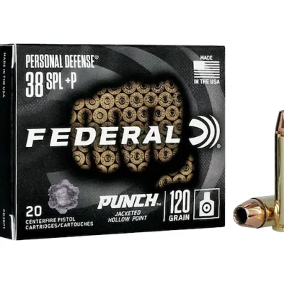 Authentic Federal Personal Defense Punch 38 Special +P Ammo 120 Grain Jacketed Hollow Point 200