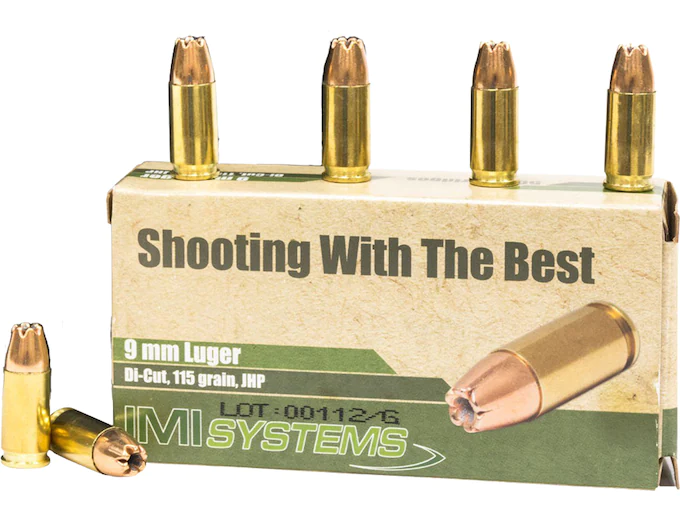 IMI 9mm Luger Ammo 115 Grain Jacketed Hollow Point - Best Price for sale